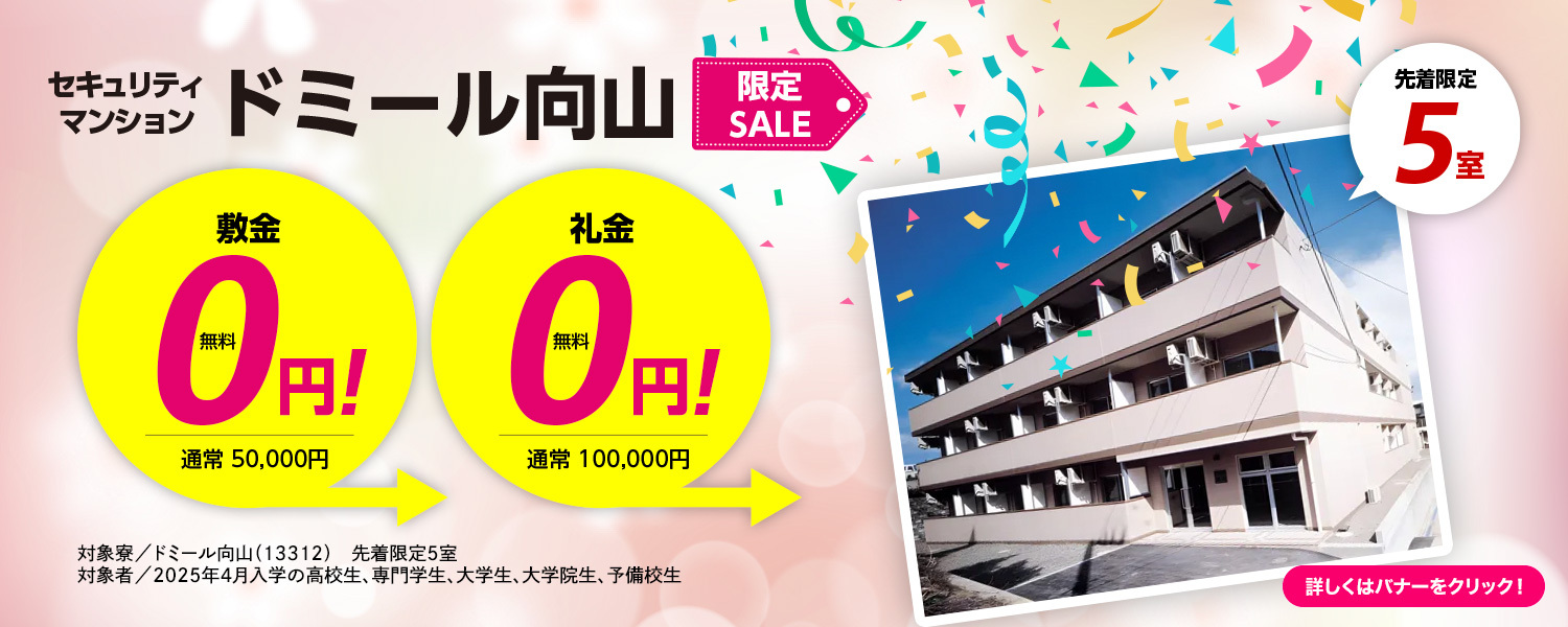 ドミール向山限定SALE