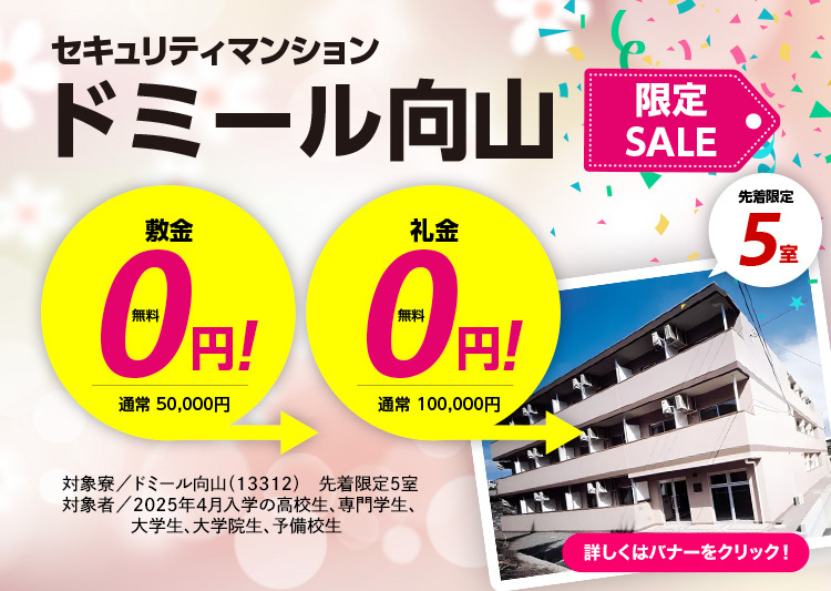 ドミール向山限定SALE